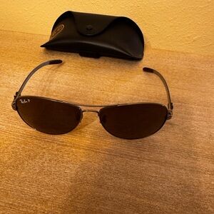 Ray-Ban Dark Brown Sunglasses with Black Case